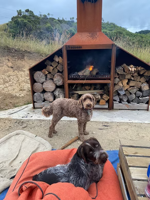 Wairarapa Coastal Get-Away: Lit Designs' Corten Fireplace !