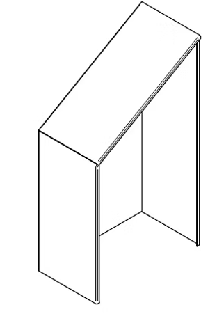 Angled Corten Steel Wood Sketch