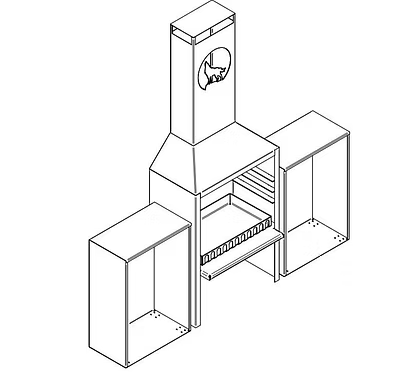 Wood storage box pair sketch